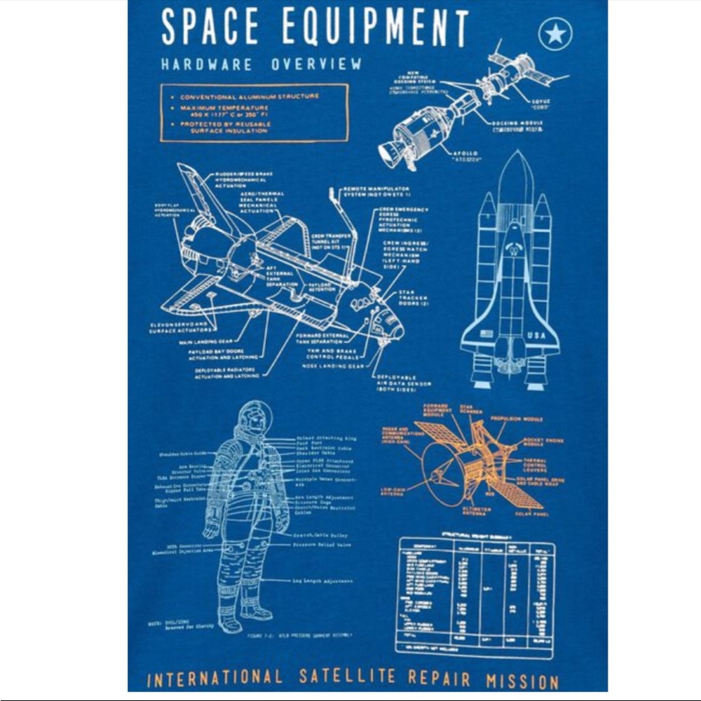 Carter’s Boys Space Equipment Astronaut Tee Shirt - Picture 2 of 2